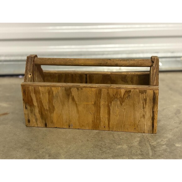 Vintage Small Wooden Child's Kid's Tool Box Flower Planter Vintage Home Decor - Picture 2 of 7